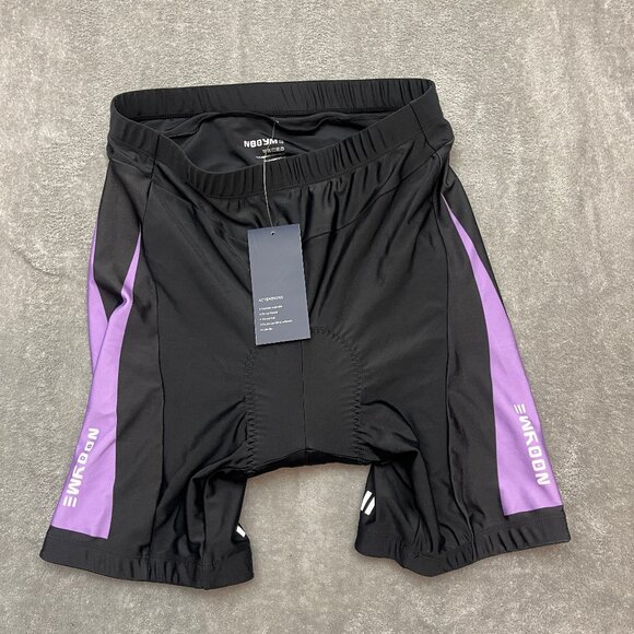 Nooyme Cycling Bike Shorts Adult Women's Size XL Black Purple Padded - Picture 1 of 9